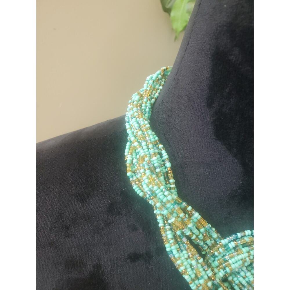 Turquoise Multicolor Braided Adjustable Beaded St… - image 2